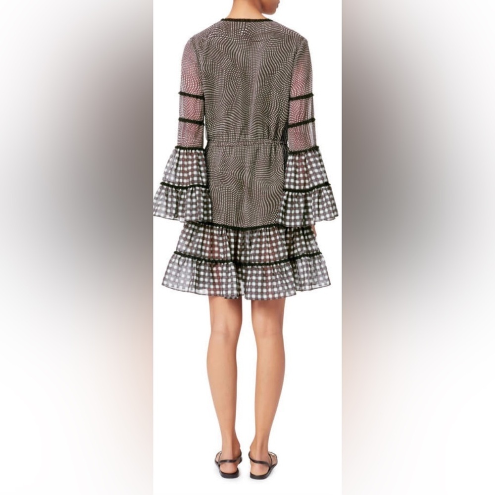 EUC Jonathan Simkhai- Swim Smocked Mixed Mini Dress. Size XS - Picture 3 of 10